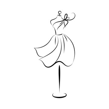 dummy dress hand drawing contour