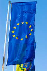 European flag at sunny day