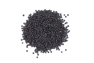 Beluga. Black lentil on white