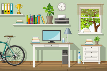Illustration of a classic homeoffice