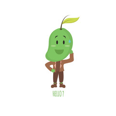 Mango Fruit Character. Isolated Vector