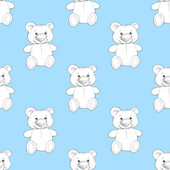 Cute teddy. Seamless pattern. Background for design 2
