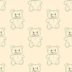 Cute teddy. Seamless pattern. Background for design 1
