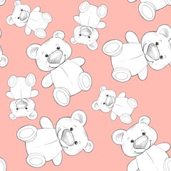 Cute teddy. Seamless pattern. Background for design 3
