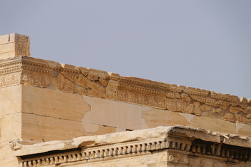 Beautiful detail of Erechtheion at Acropolis in Athens, Greece.
