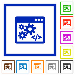 Application programming interface framed flat icons