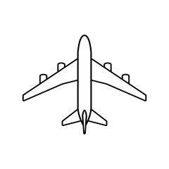 Naklejka premium Black plane outline