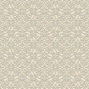 Vintage ornament, seamless pattern in neutral color