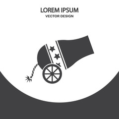 Circus gun icon on the background
