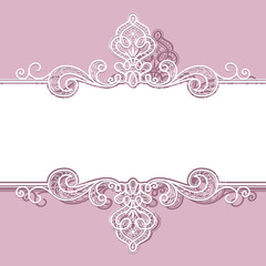 Ornamental paper frame with lace border