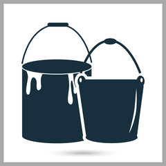 Two buckets icon on the background