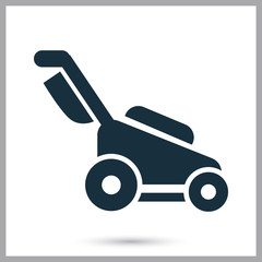 Lawn moower icon on the background