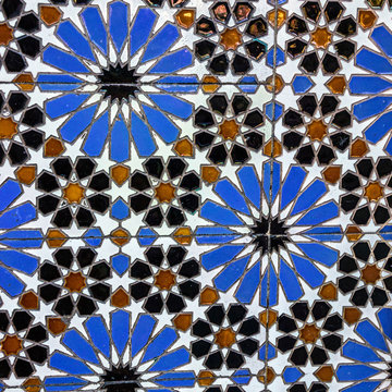 Moroccan mosaic tile, ceramic, Tanger, Morocco