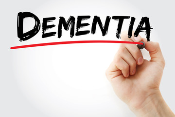 Hand writing Dementia with marker, concept