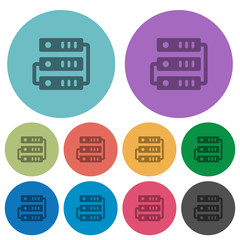 Color servers flat icons
