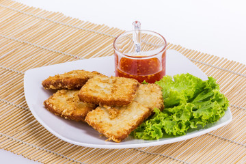 Fish fried with vegetable