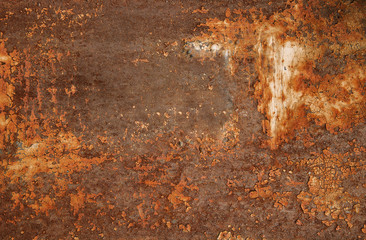Old colored rusty metal texture background 