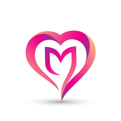 Heart Love Tulip Logo