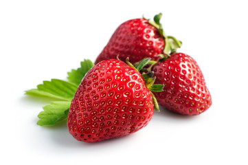 Ripe strawberries close-up