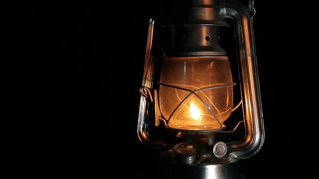 the kerosene lamp at the night