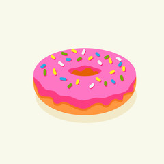 Pink donut with icing