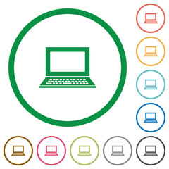 Laptop outlined flat icons