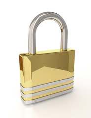 Naklejka premium 3D padlock isolated over white