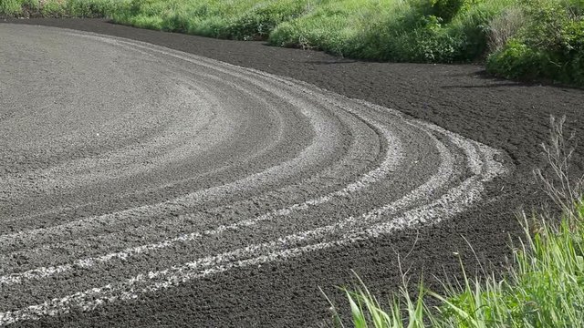 Drying feces into fertilizer. Lake for drying sewage. Drain faeces.
