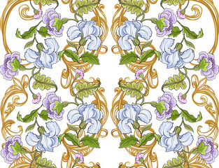 Floral ornament with baroque pattern.