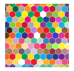 abstract colorful hexagon polygons background