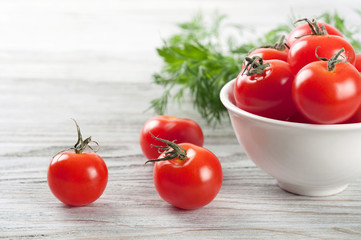 Cherry tomatoes in white dish