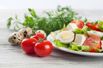 Salad with cherry tomato and eggs