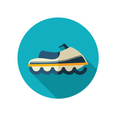 Jet Ski flat icon. Summer. Vacation