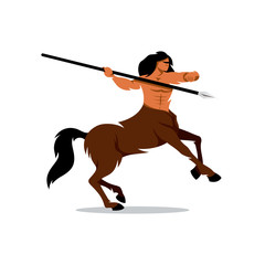 Vector Centaur Warrior Cartoon Illustration.