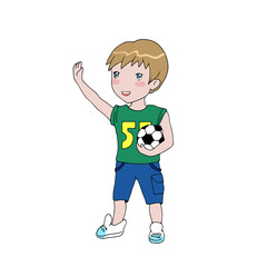 Little boy with a football