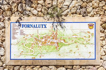 Fornalutx Street Map Sign in Mallorca