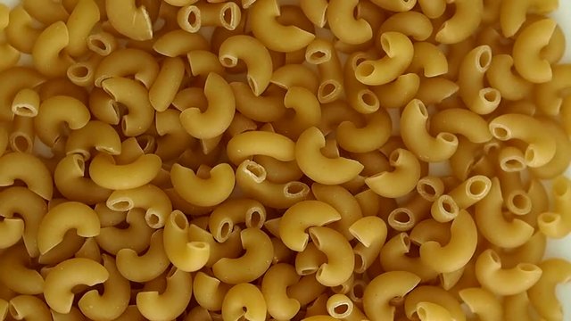 Macaroni rotating on a plate