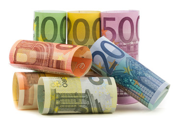 gerollte Euroscheine
