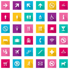 Colorful Travel Infographics - Tourism Signs Icons - vector EPS10