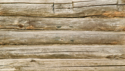 The texture of the walls of the old log house