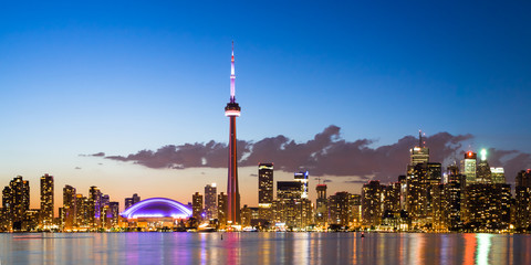 View of Toronto Canada Cityscape during sunset