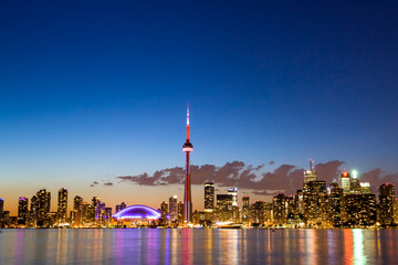 View of Toronto Canada Cityscape during sunset