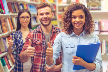 Young people at the book shop