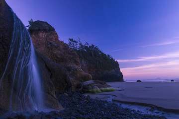 Waterfalls and sunrise