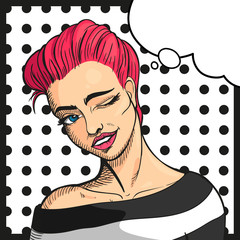 Vector Illustration of a Pop Art Woman