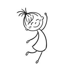 Vector Illustration of a Hand Drawn Happy Little Child Doodle