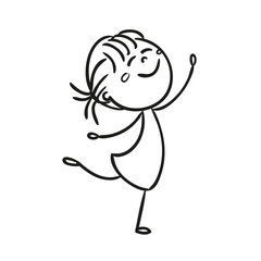 Vector Illustration of a Hand Drawn Happy Little Child Doodle