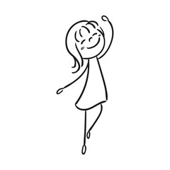 Vector Illustration of a Hand Drawn Happy Little Child Doodle