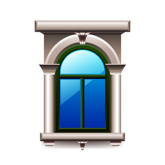 Vintage window with columns isolated vector