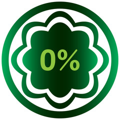 Green icon percent zero